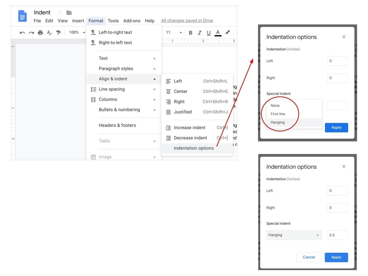 how to indent on google docs for essay