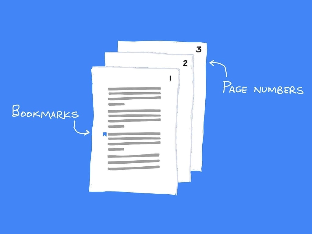 How to add page numbers and bookmarks in Google Docs