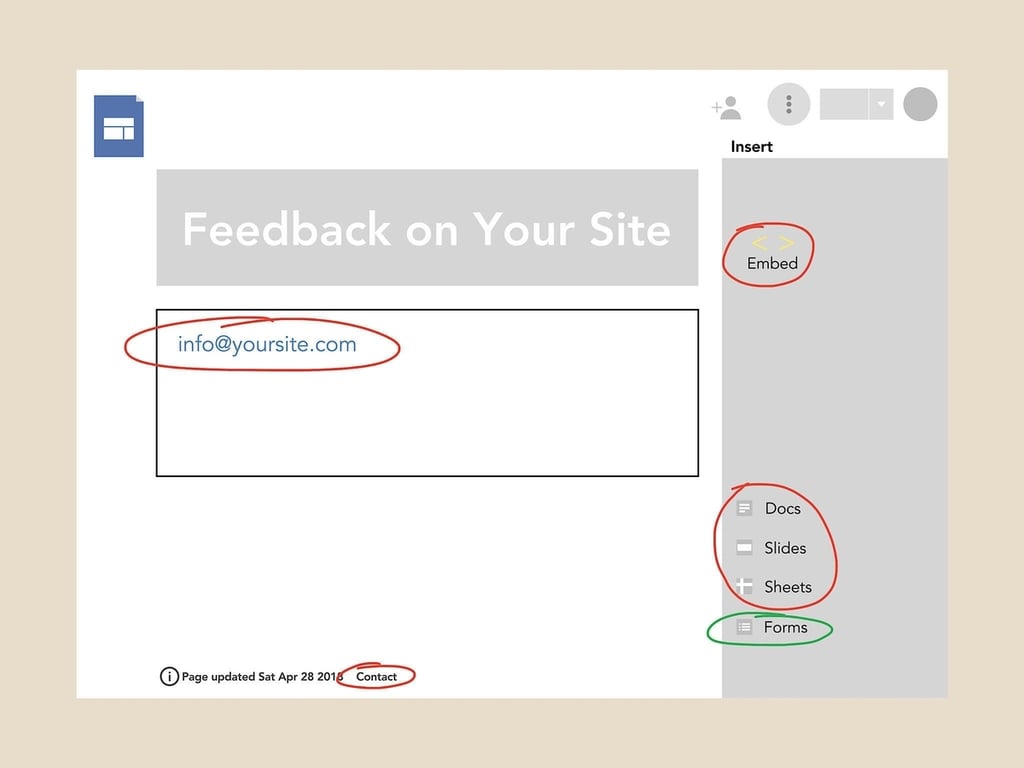 How to gather feedback with a Google Site