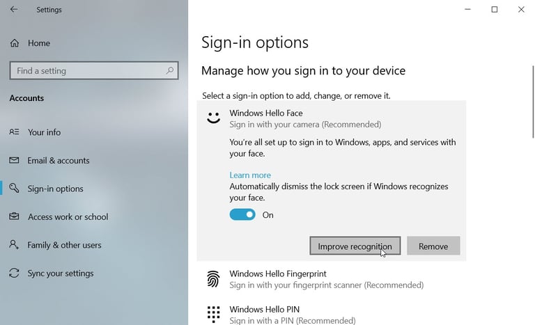 How to set up facial recognition to sign into Windows 10 - TechRepublic