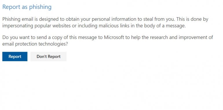 How To Report A Phishing Or Spam Email To Microsoft | TechRepublic