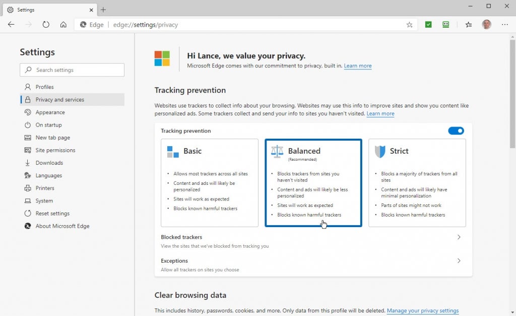 How to manage security and privacy in the new Microsoft Edge browser ...