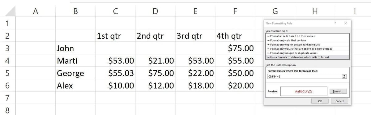 How to avoid a conditional formatting rule in Excel that doesn't work ...