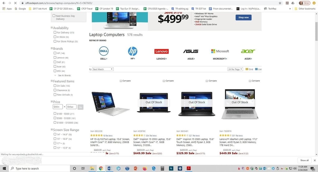 Laptops are becoming harder to find in stores and online due to the coronavirus