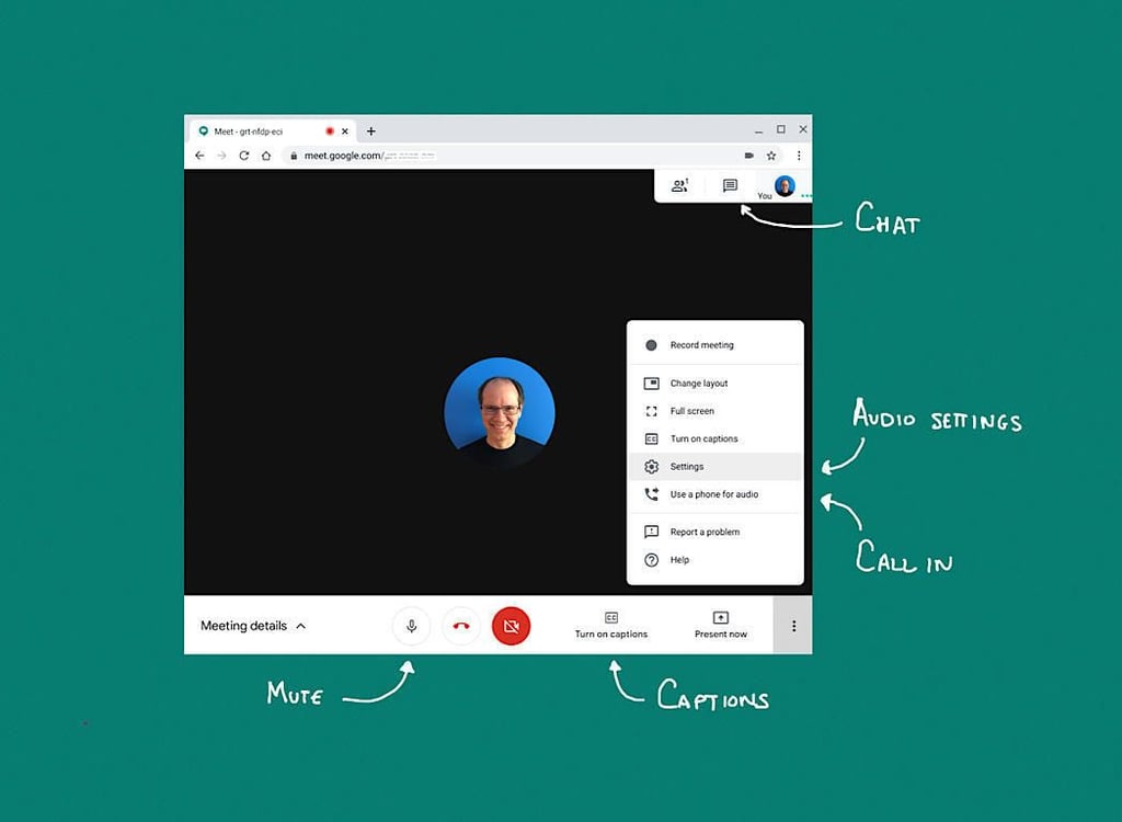 How to adjust audio in Google Meet
