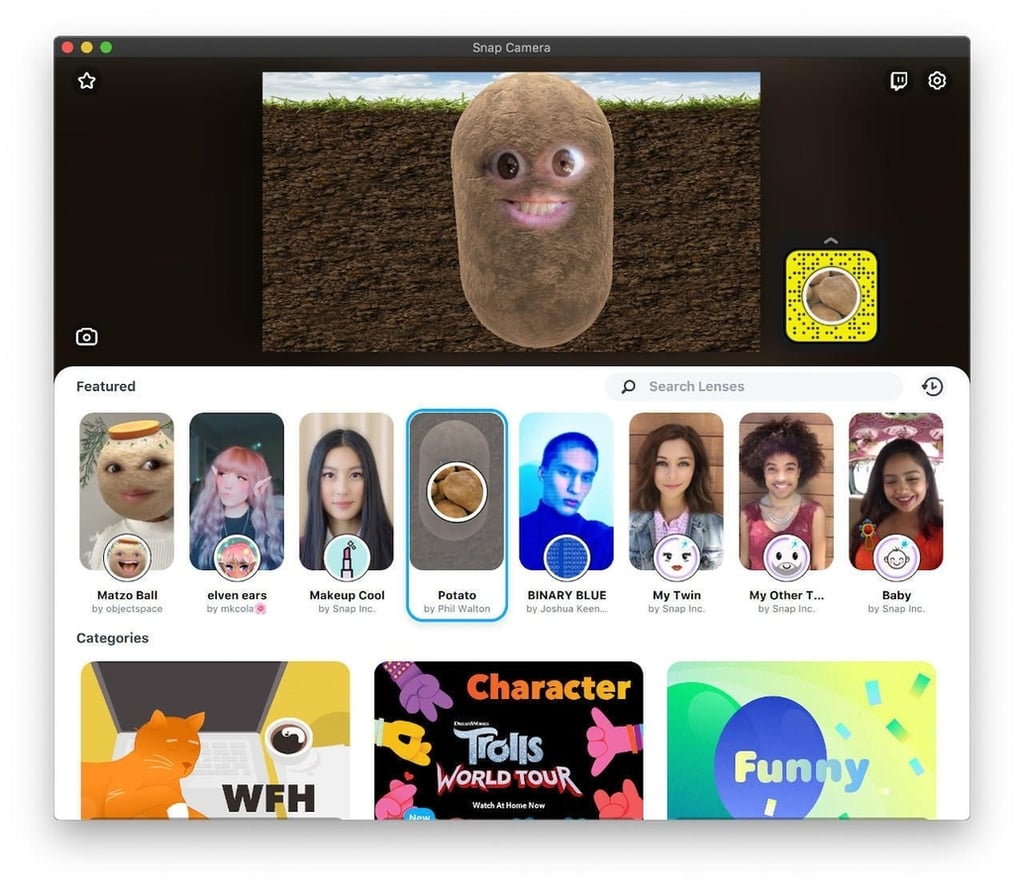 How to change your face in Zoom with Snapchat’s desktop camera app