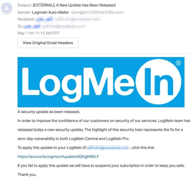 新的网络钓鱼活动冒充 LogMeIn 窃取用户凭据 - Flnug.com