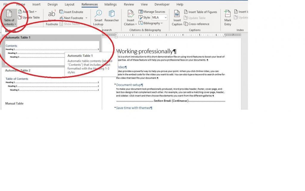 How to make the Microsoft Word automatic table of contents do what you want TechRepublic