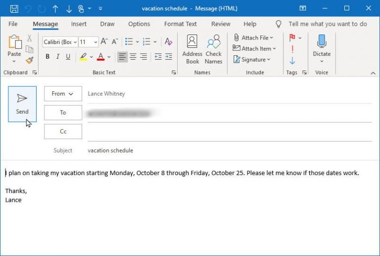 How to recall a message sent in Microsoft Outlook | TechRepublic