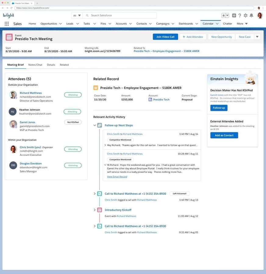 Salesforce announces Meetings, Einstein Video Call Coaching and more tools aimed at improving virtual sales