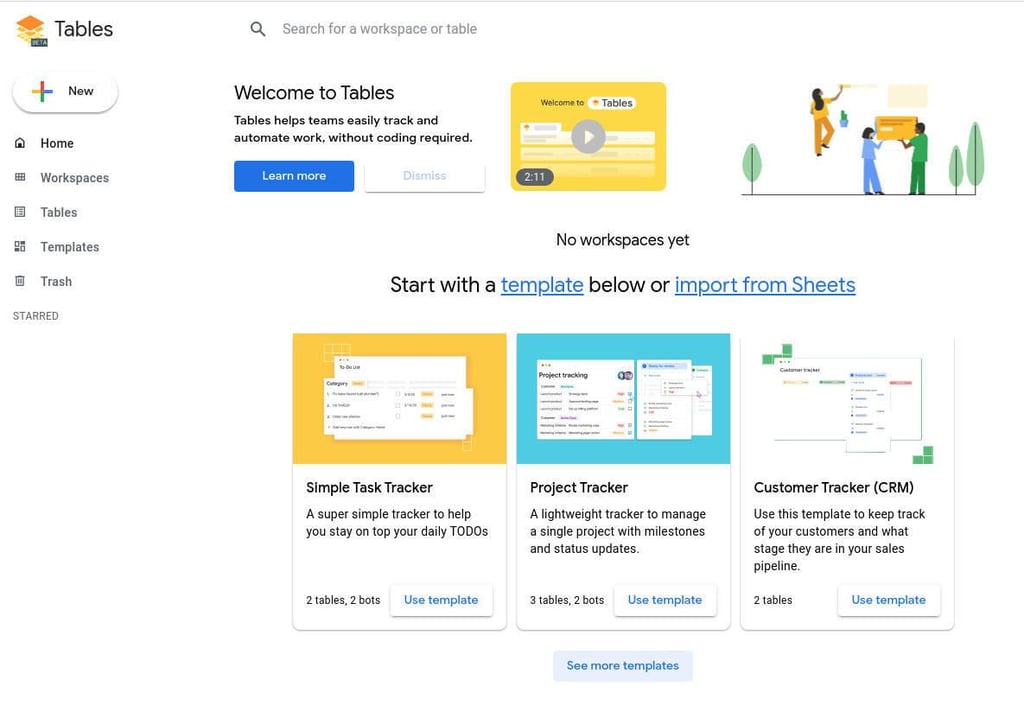 How to use Google Tables to visualize and manage data