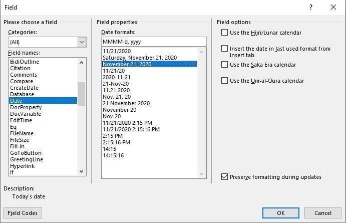 How to easily include dynamic dates in a Word doc using Excel