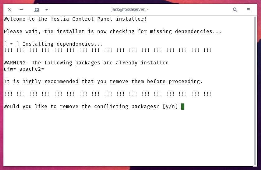 How to install the Hestia Control Panel for an Apache/NGINX PHP-FPM web-based config tool