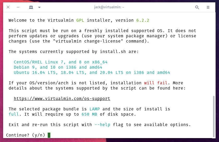 How to install Virtualmin on Ubuntu 20.04 for a cPanel/CentOS-like web hosting control panel