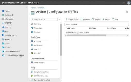 How to create a configuration profile in Microsoft Endpoint Manager ...