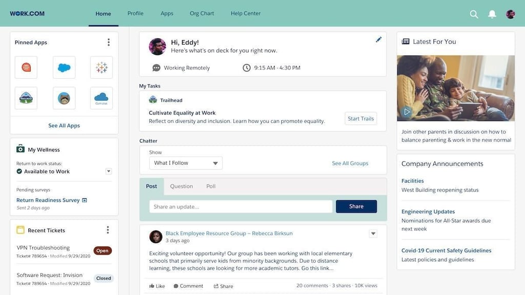 Salesforce Work.com: General availability of employee relationship and IT service management updates push the product and company into new territory