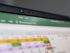 Microsoft Excel on screen
