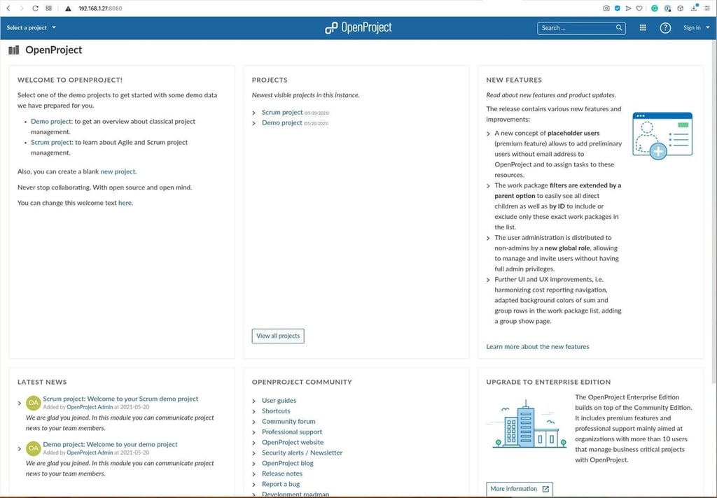 How to quickly deploy the OpenProject platform as a Docker container