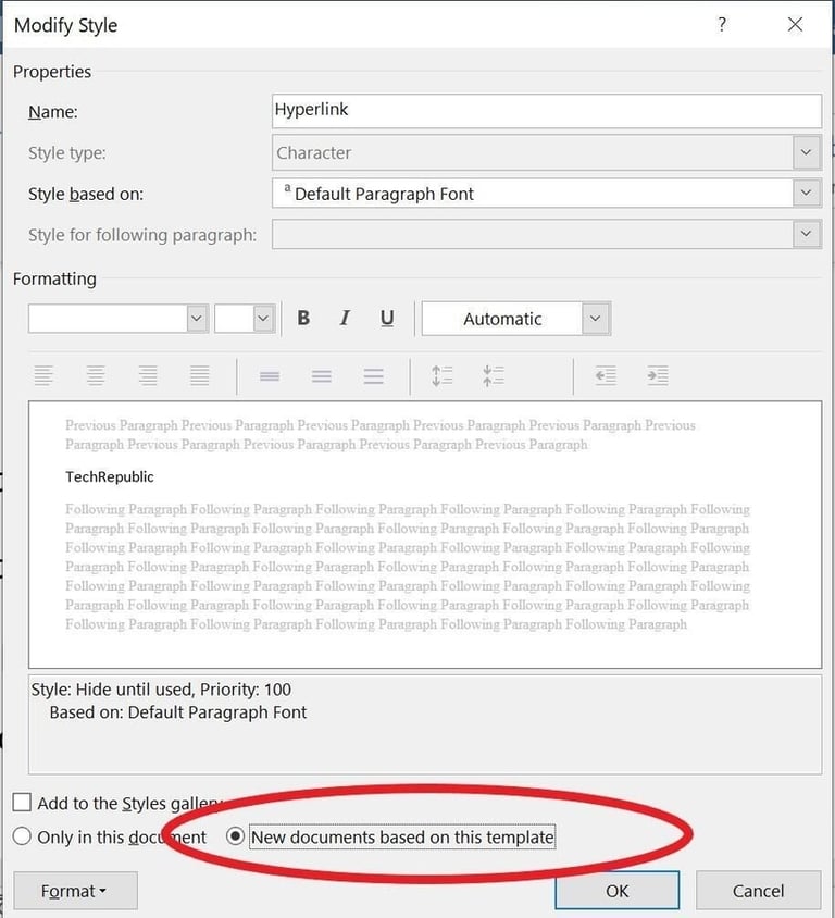 How to control a hyperlink's appearance in Microsoft Word - TechRepublic