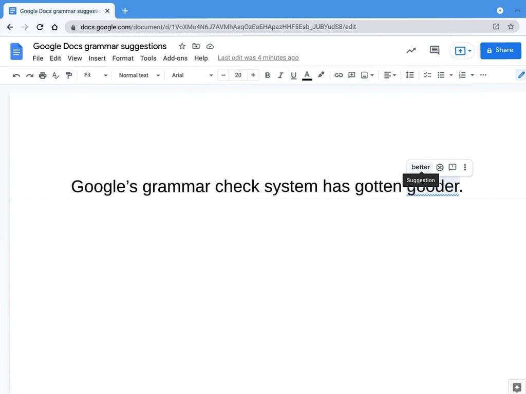 How well does Google Docs spelling and grammar check work?
