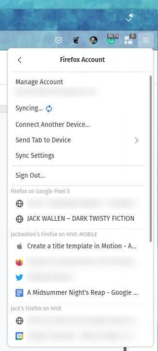 How to access Firefox synced tabs from the mobile version of the browser