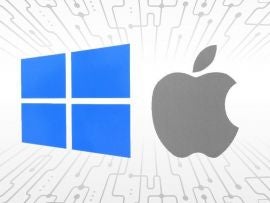 Apple and Microsoft logos