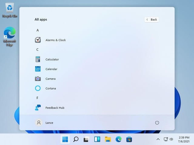 All Apps list