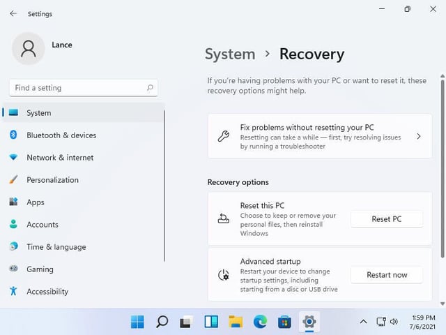 System recovery