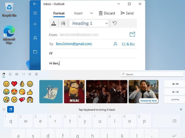 Touch keyboard emoji