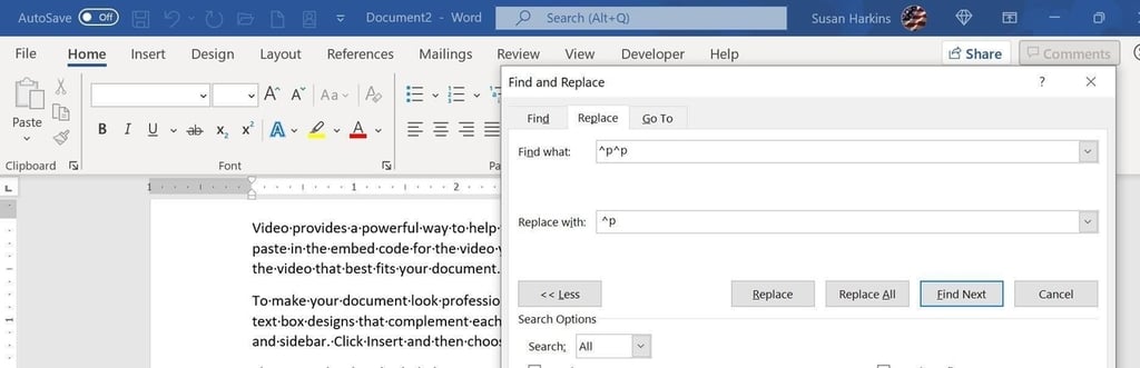 How to use Replace to remove or add hard returns in a Word document ...
