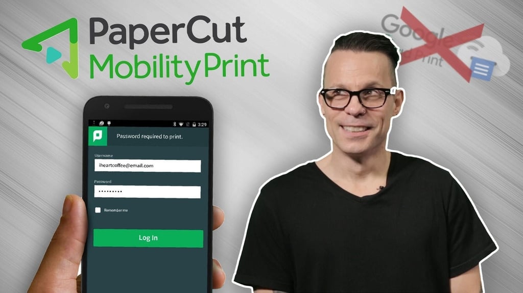 Replace Google Cloud Print for your LAN-based mobile device printing needs with PaperCut