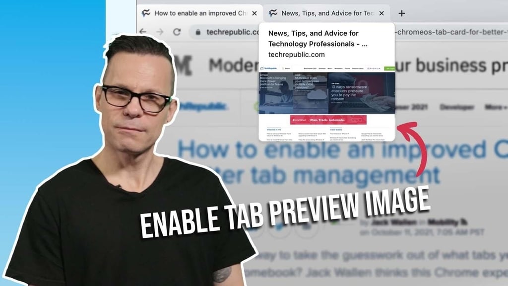 You can enable an improved tab card for better tab management in ChromeOS