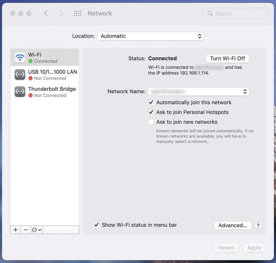 How to create different Network Locations for different purposes in macOS