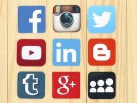 Social media icons.