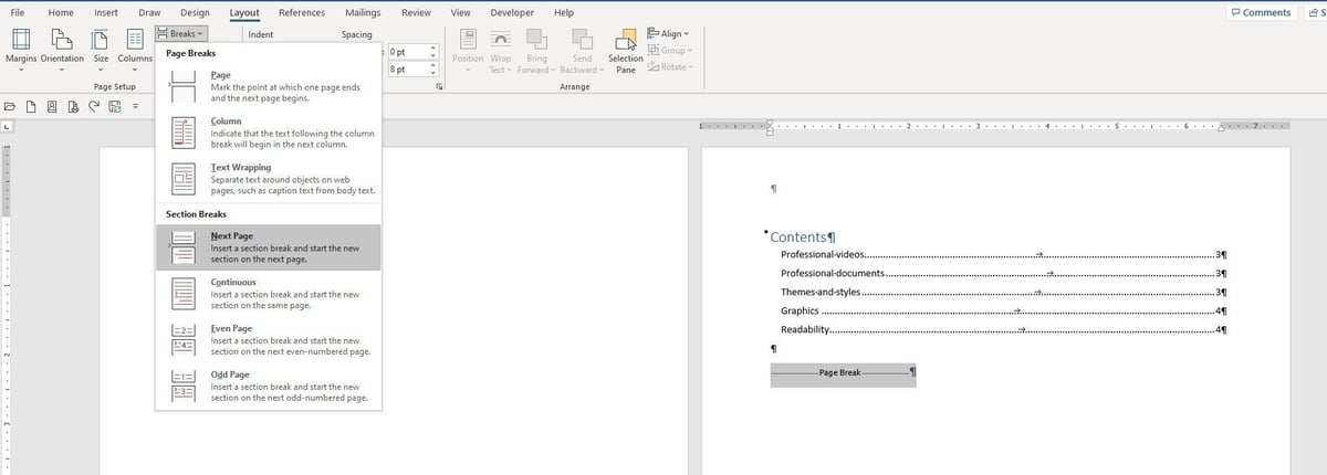 how to start pages numbers on page 3 in word