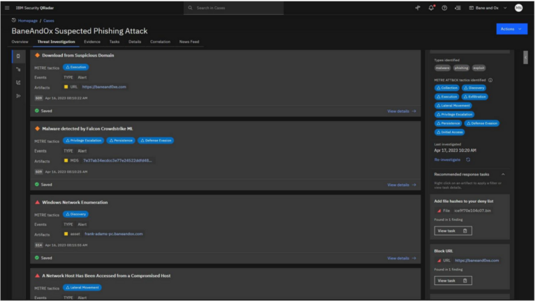 QRadar Threat Analytics Dashboard.