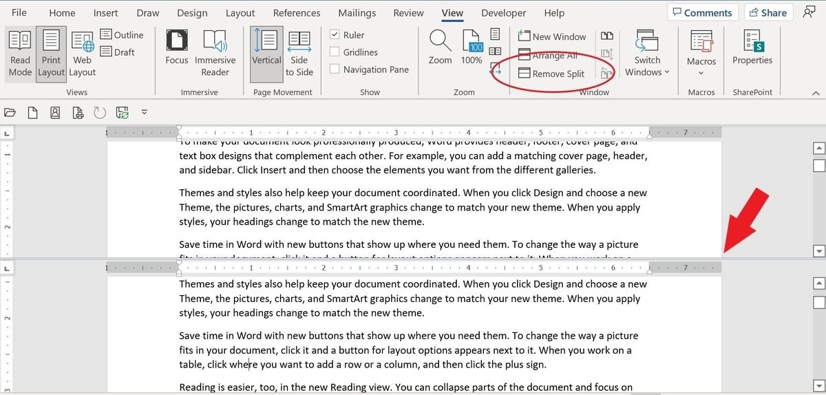 split the word presentation