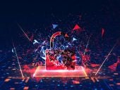 concept of digital security threat with broken digital padlock