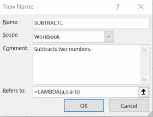 Create the LAMBDA() by giving it a name.