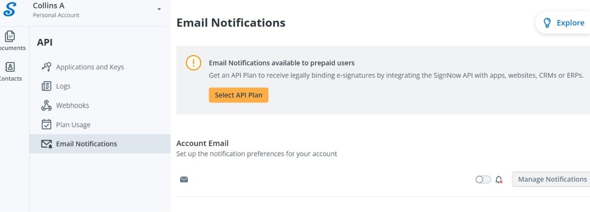 Setting up email notifications in signNow.