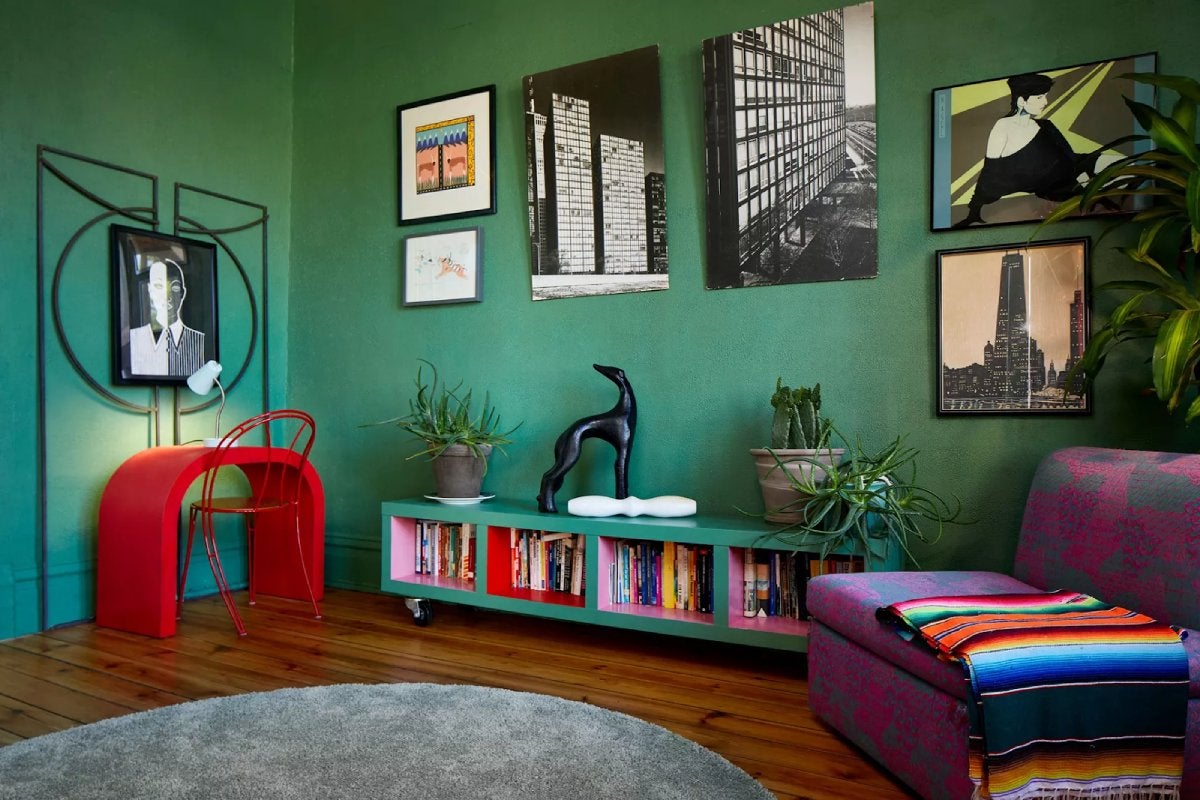 A nook with vibrant colors.