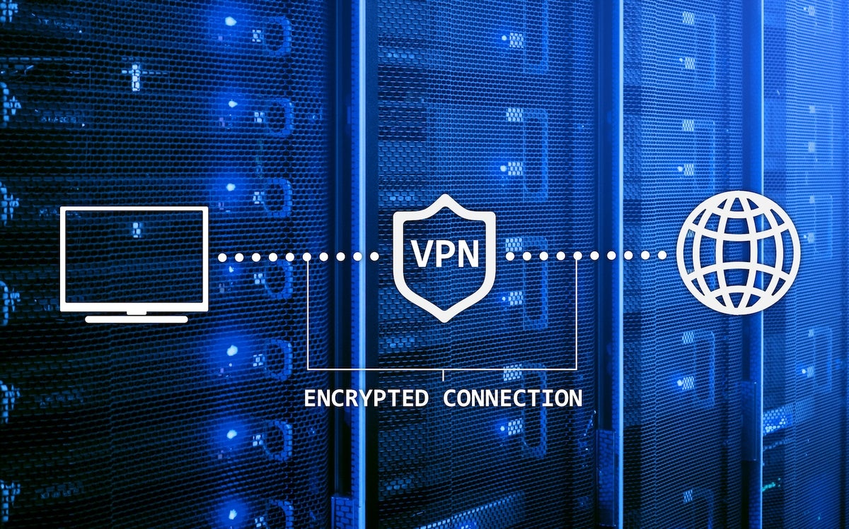 the relationship between VPNs, computers, and the network with encrypted connections