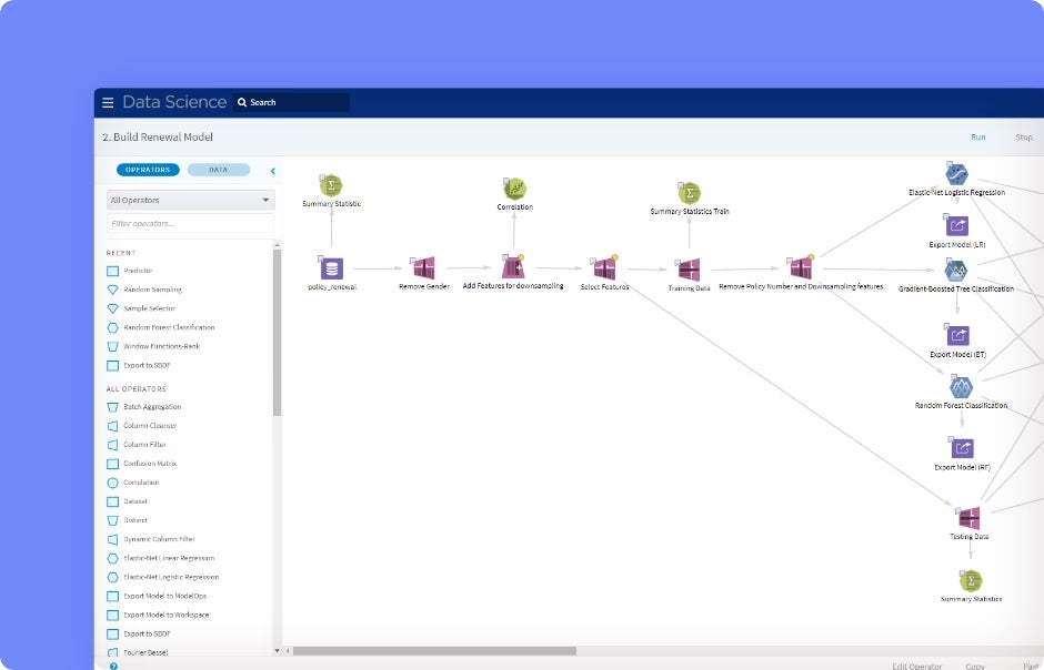 TIBCO workflow builder screenshot.