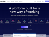 monday work management home page with the text "A platform built for a new way of working" centered on it.