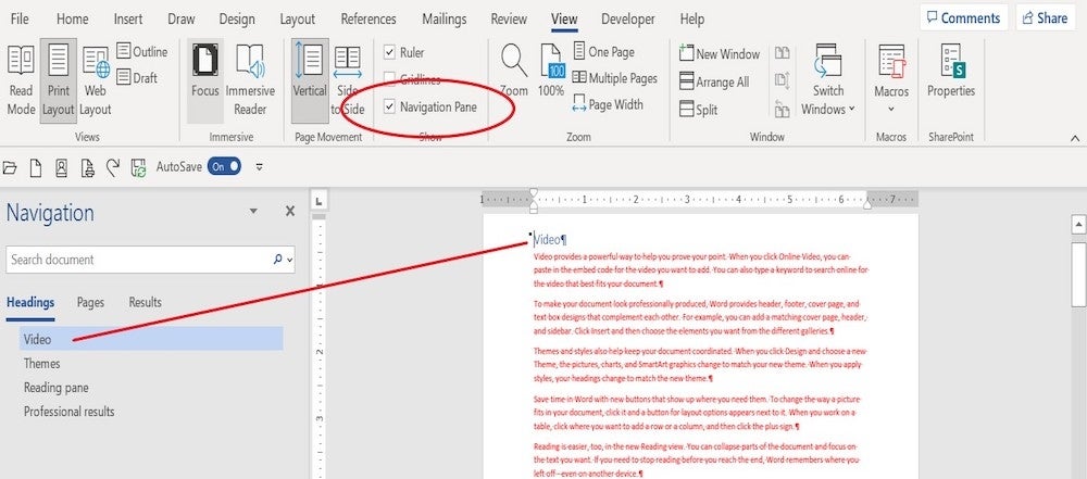 how to move a whole page up in word