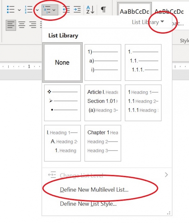 How to create a custom list style in a Microsoft Word document ...