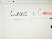 Cursive in Chrome written on a Chromebook in multiple colors