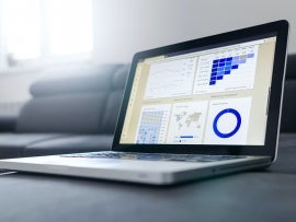 laptop displaying data science metrics