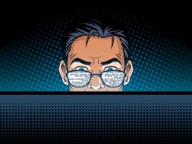 Software developer at work comic book style vector