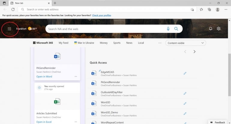 Microsoft 365 dashboard successful  Edge